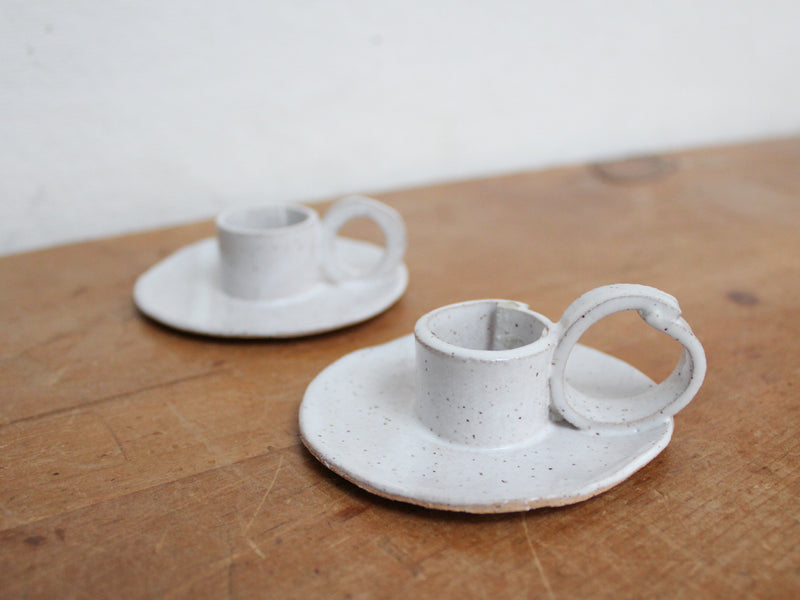 Handmade ceramic candle holder by Alison Owen. Shop Boston