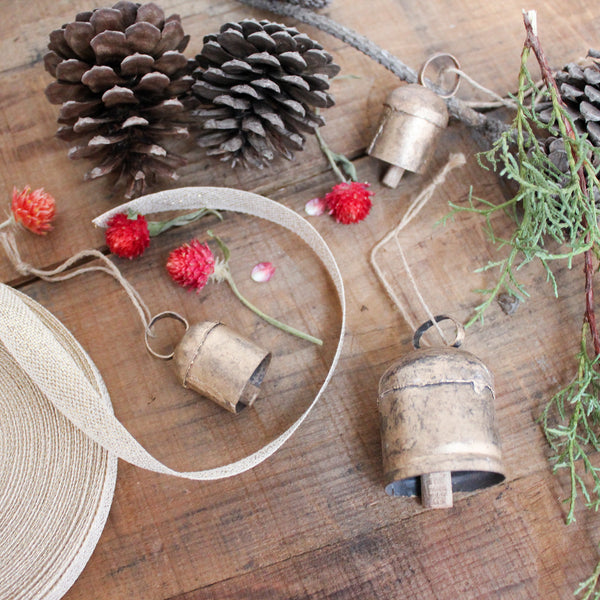 Fog Linen brass bell ornament. Made in India. Shop Boston