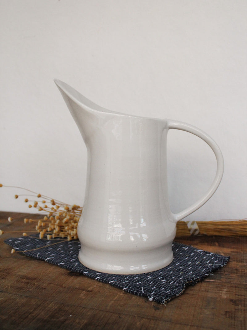  Handmade garden Pitcher Jug White Gloss Wendy Borger Boston shop