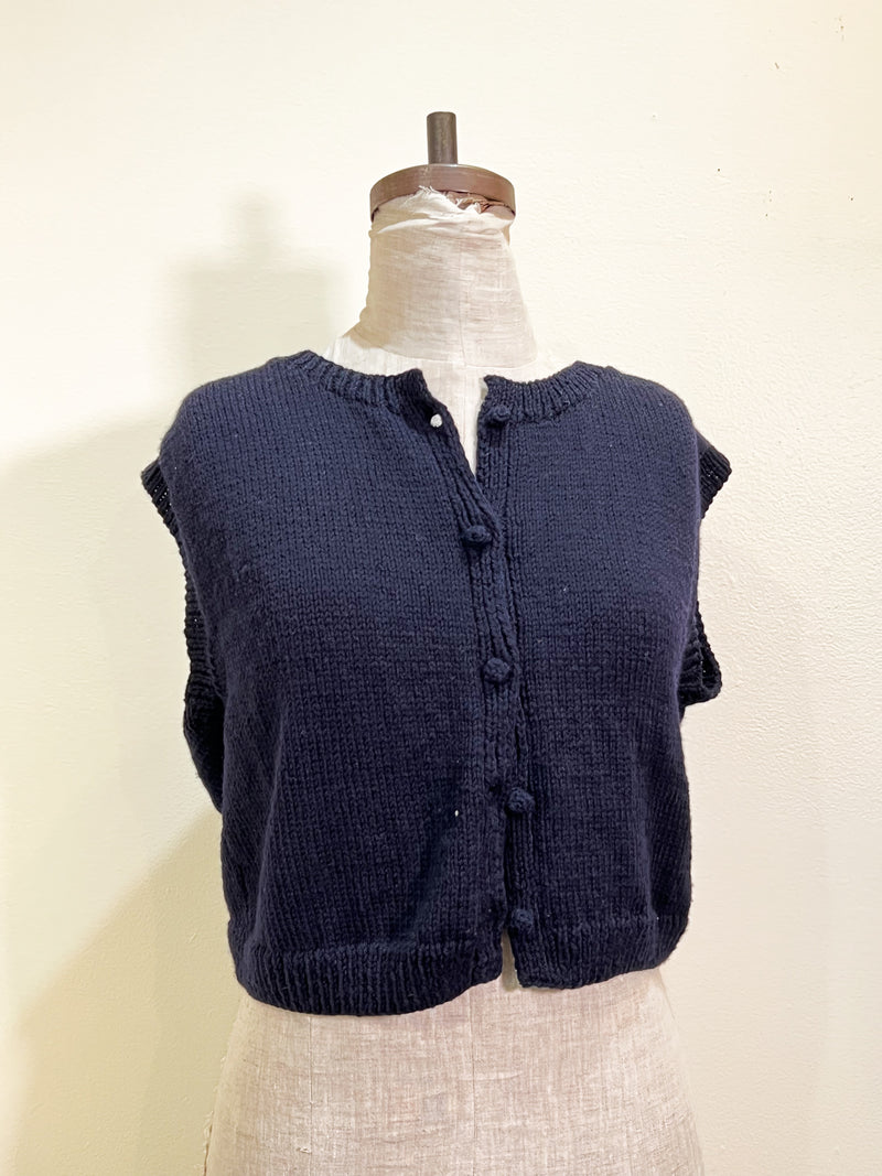 Auntie Oti hand knit 100% merino wool cardigan sweater.