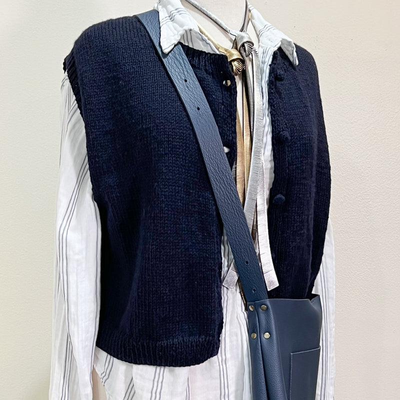 Auntie Oti hand knit 100% merino wool cardigan sweater.