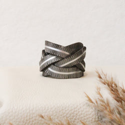 Leather Braided Fringe  over bracelet Oropopo Shop Boston