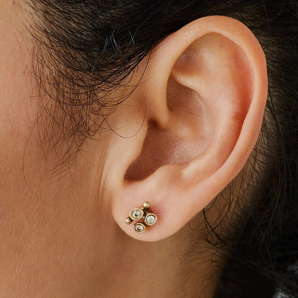 Julie Cohn Blossom Posts-Bronze & CZ. Shop Boston