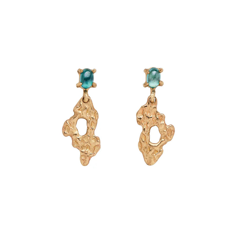 Julie Cohn Petite Reef Bronze Earrings with Teal TopazShop Boston jewelry