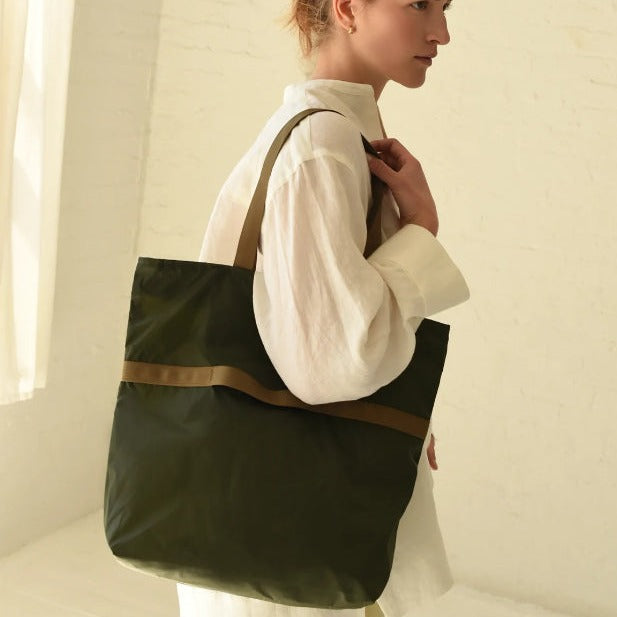 864 Design tote nylon ripstop small 2 way tote. pink olive bag Shop Boston 