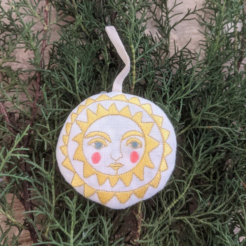 Sun Embroidered Lavender Ornament