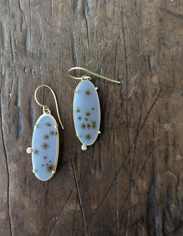 Heather Guidero shop boston Dendritic agate 18k gold earrings