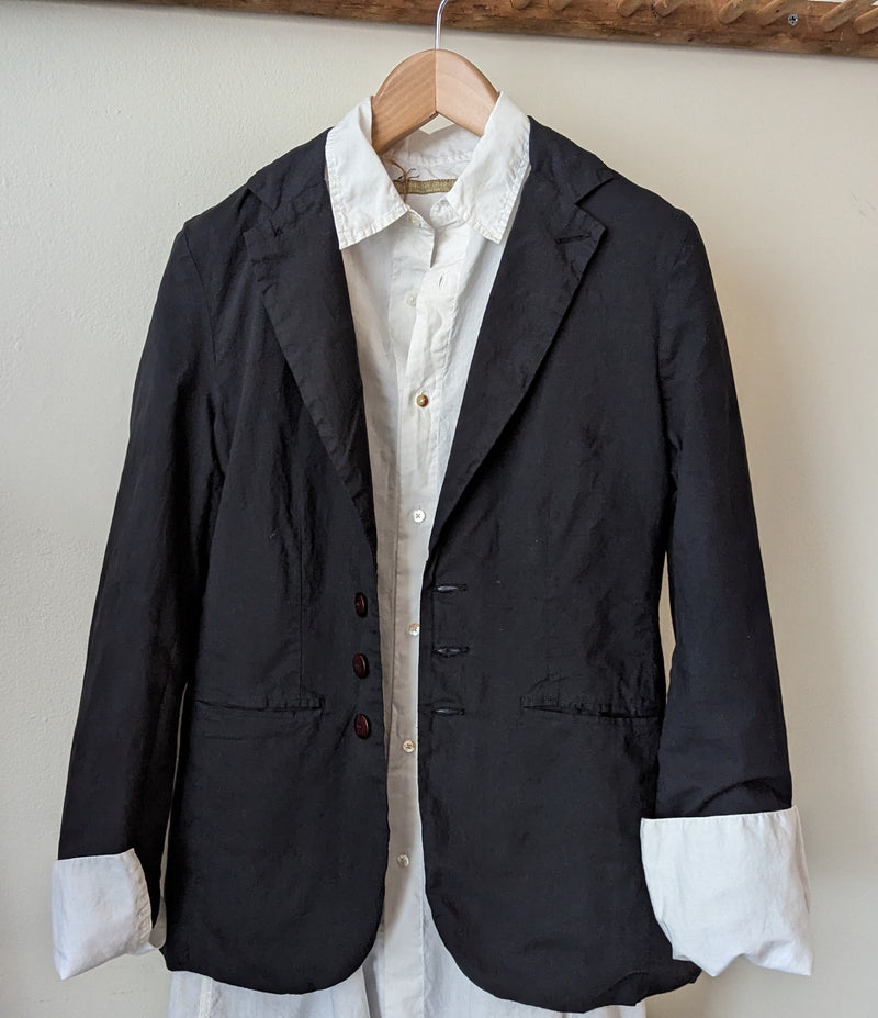 Pip-squeak Chapeau - Four Button Cotton Blazer - Black