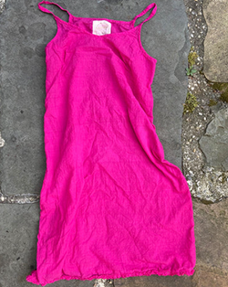 Cotton Slip Dress with Ruffle - Pink