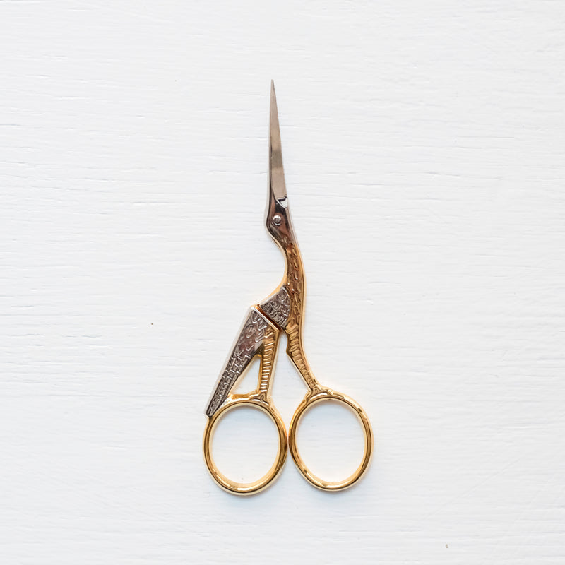 Crane Embroidery Scissors - Small Scissors- Gold Small Shears - Crane Gold  Scissors - Rainbow Scissors - Colorful Crane Scissors