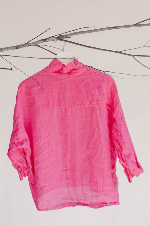 CP Shades Rooney Linen Shirt - Hot Pink