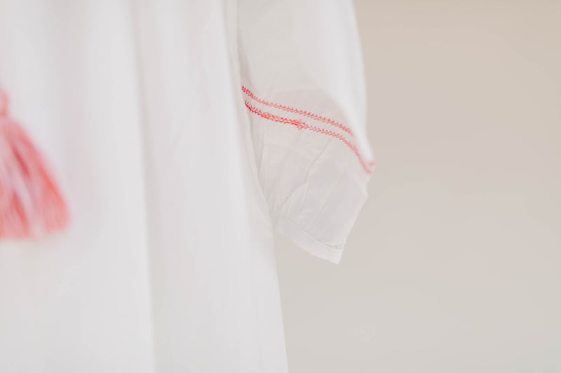 Peasant Dress Night Gown - White
