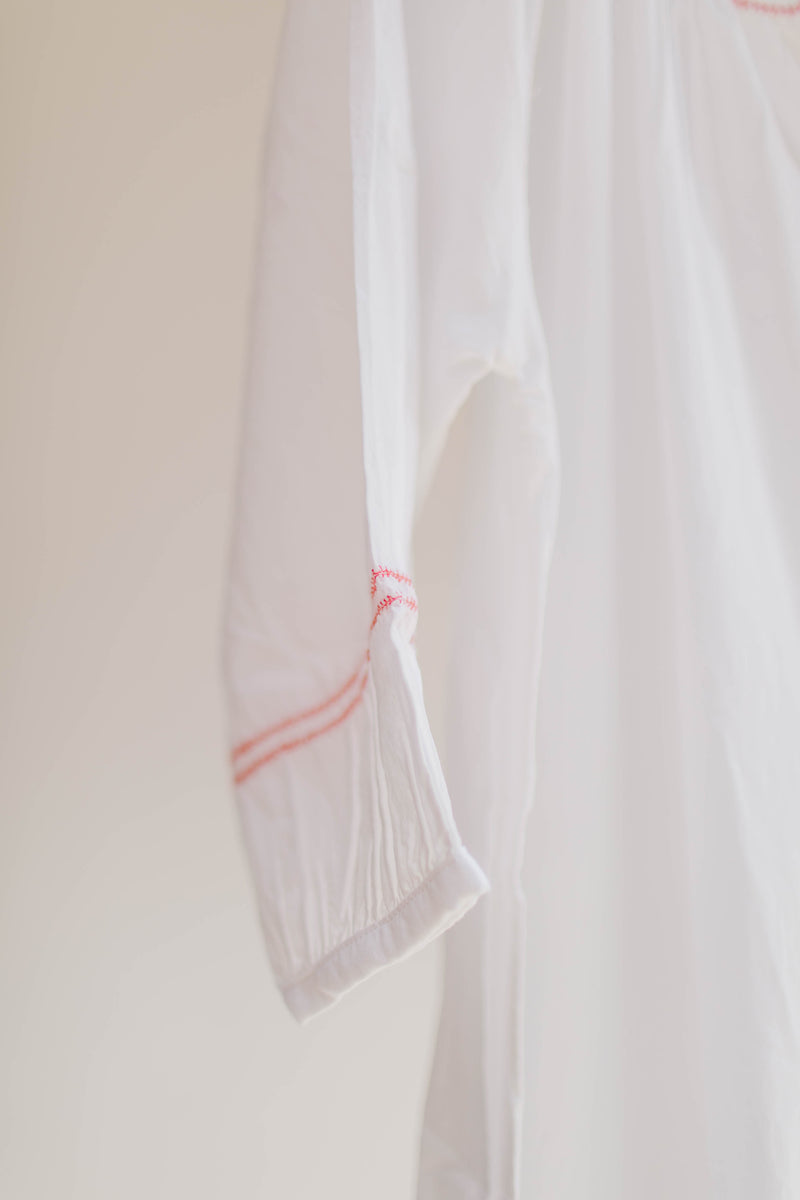 Peasant Dress Night Gown - White