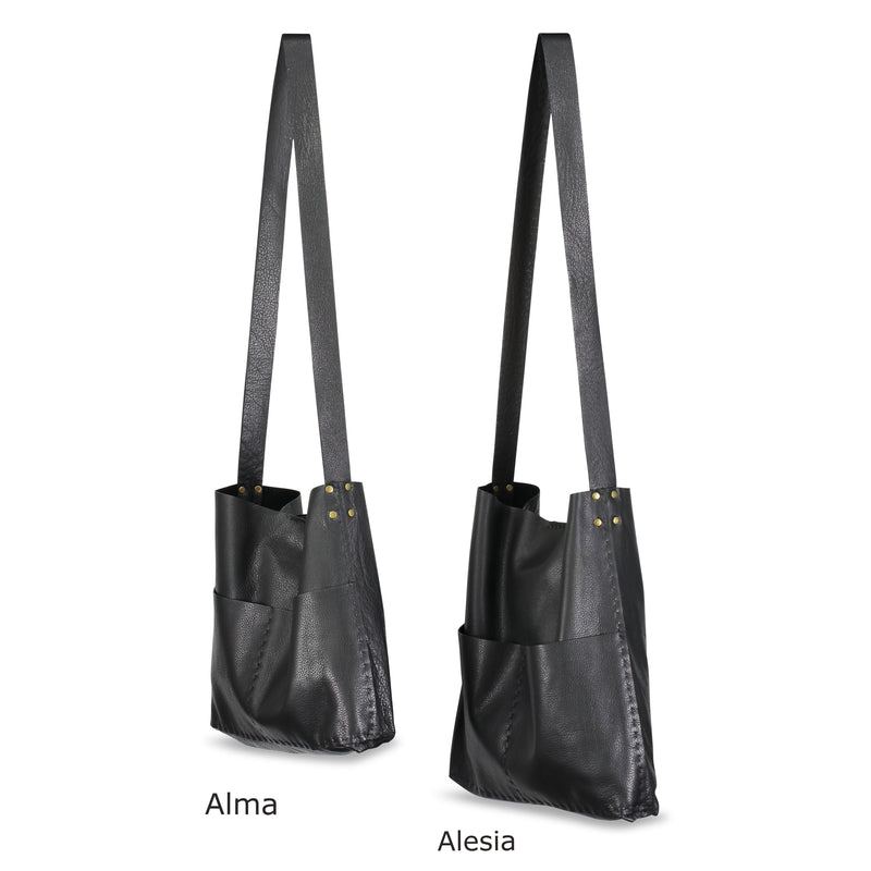 Alma or Alesia - Crossbody Messenger Bag - Black - Price from