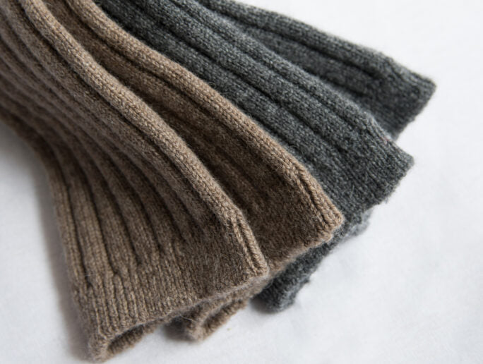 Nishiguchi Kutsuhshita Cashmere ribbed socks shop Boston