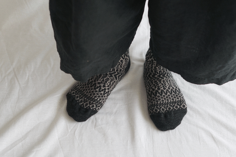 Nishiguchi Kutsushita wool jacquard socks boston gift shop sowa boutique