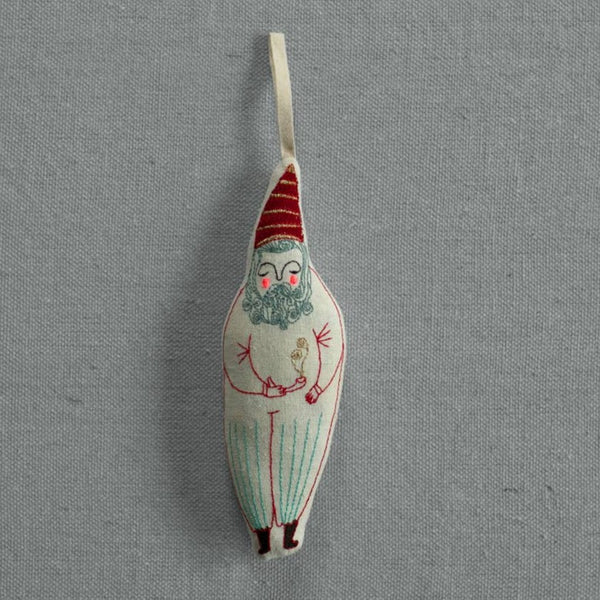 Skippy Cotton garden gnome embroidered  ornament shop boston sowa  gift shop holiday decoration small business boutique