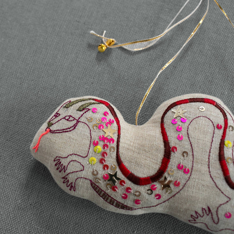 Skippy Cotton Embroidered Dragon ornament shop boston gift store boutique year of the dragon 2024