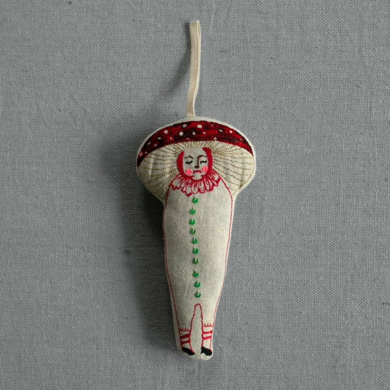 Skippy Cotton Mushroom embroidered lavender ornament shop Boston  sowa gift shop small business holiday decorations boutique store