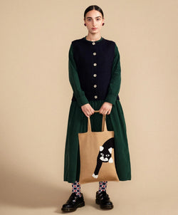 Hansel from Basel cotton pouncing cat tote bag tan shop Boston sowa gift shop store boutique