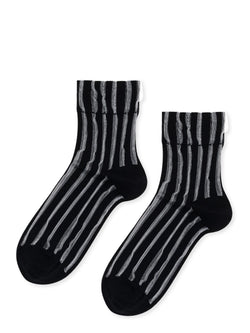 Mykonos Sheer Short Crew Socks - Black