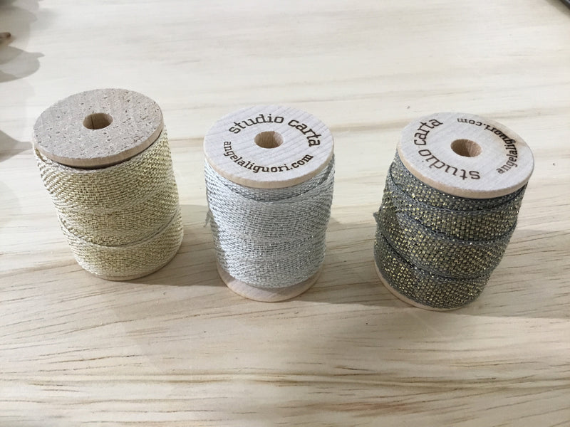 Metallic Loose Weave Cotton Ribbon  3  yd spool