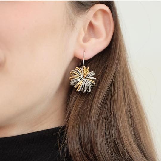 La Mollla stainless steel earrings mixed metals made of industrial springs