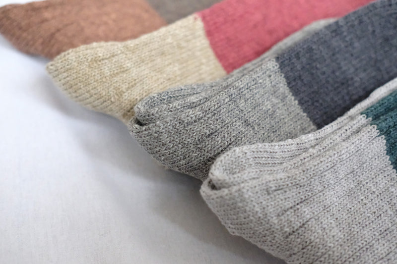 Nishikguchi Kutsushita Japanese Wool Cotton Slub socks for men and women