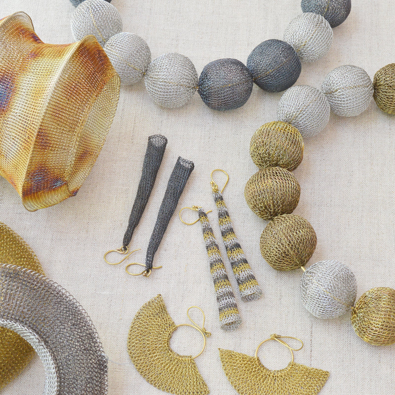 Handmade wire multi sphere necklace jewelry. Shop Boston
