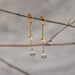 Julie Cohn Bronze knot earrings green amethyst Shop Boston jewelry