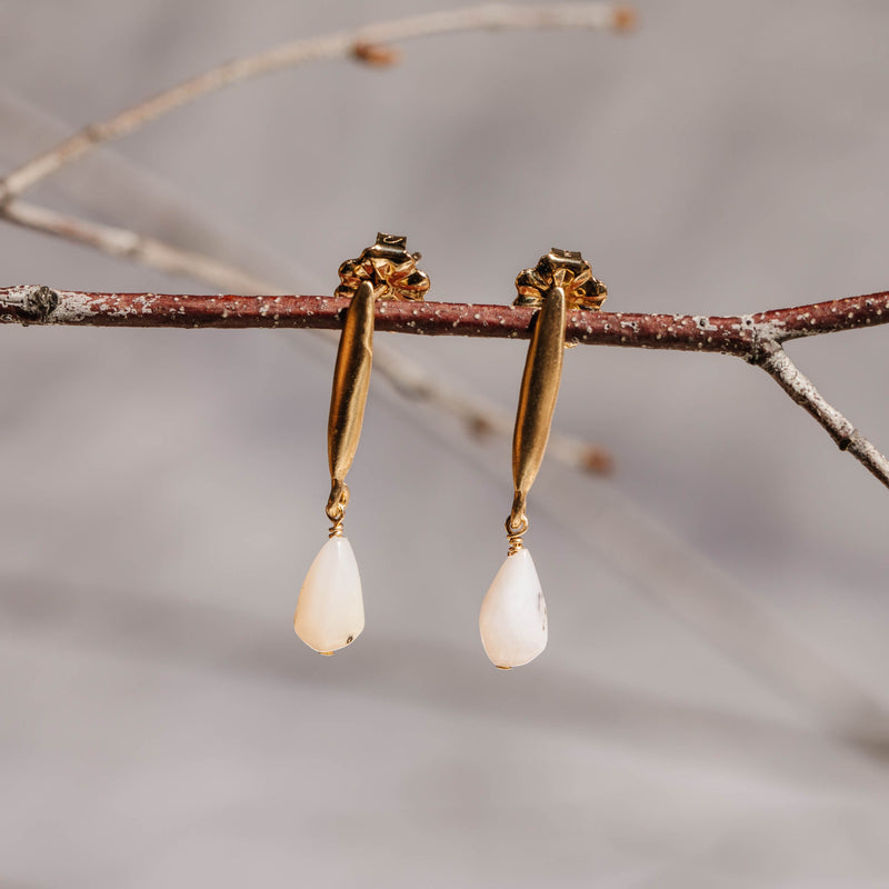 Julie cohn pink agate bronze earrings shop boston jewelry