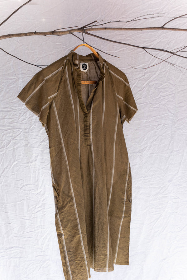 bsbee golden dress tabor stripe military shop boston summer dress khadi cotton
