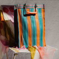 Puebco recycled plastic striped tote shop boston