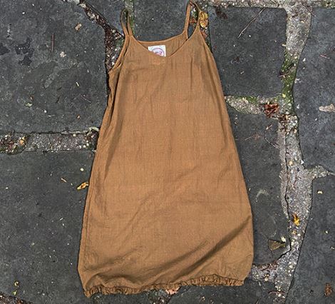 Cotton Slip Dress with Ruffle - Toffee