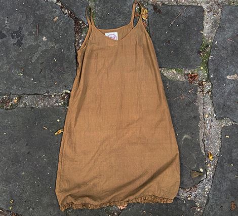 Cotton Slip Dress with Ruffle - Toffee