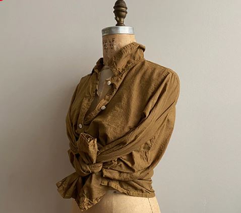 Toffee Button Shirt - Khadi Cotton - Solid Color